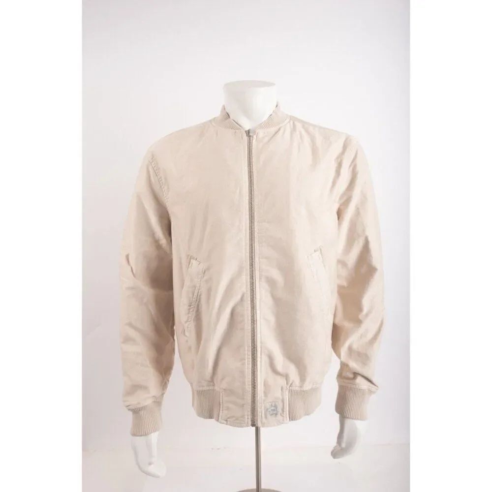 Zara Mens Bomber Jacket Coat Size XL Beige Tan 4302/377 NWT